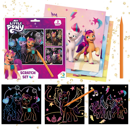 ZDRAPKA ARTYSTYCZNA MY LITTLE PONY ZESTAW DO MALOWANIA METODĄ SCRATCH 