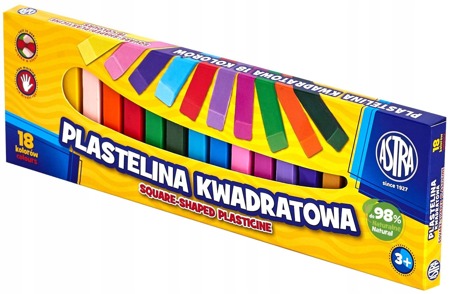 Plastelina Astra kwadratowa, 18 kolorów (83814904